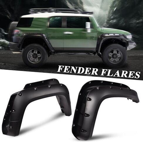 G-PLUS Fender Flares Compatible with 2014-2020 Toyota Tundra for 66.7" / 78.7" / 97.6" Bed Length Paintable Smooth Matte Pocket Riveted Style Wheel Cover Flares 4pcs in Kuwait