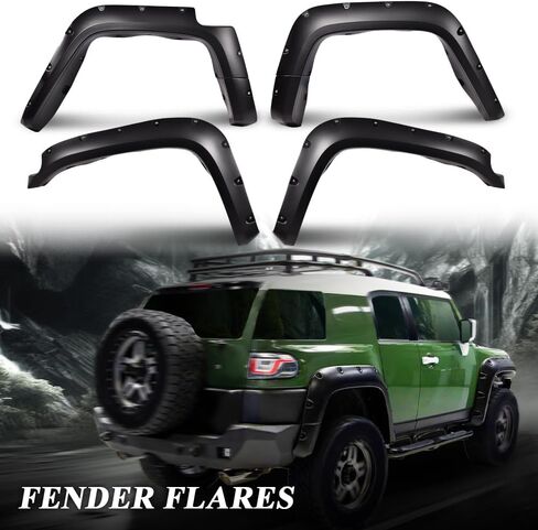 G-PLUS Fender Flares Compatible with 2014-2020 Toyota Tundra for 66.7" / 78.7" / 97.6" Bed Length Paintable Smooth Matte Pocket Riveted Style Wheel Cover Flares 4pcs in Kuwait