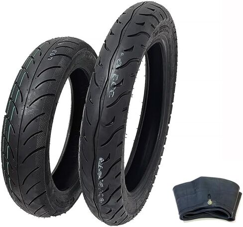 MMG Motorcycle Tire Set, Front 90/90-12 and Rear 90/90-14, Universal Fit, Street Tires (3, Tire Set W Inner Tube) in Kuwait