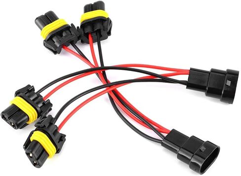 Haofy Car Headlight Retrofit Splitter Wires Easy Installation High Reliability 2Pcs for Headlight Modification Enthusiasts in Saudi Arabia
