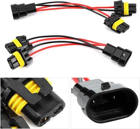 Haofy Car Headlight Retrofit Splitter Wires Easy Installation High Reliability 2Pcs for Headlight Modification Enthusiasts in Saudi Arabia