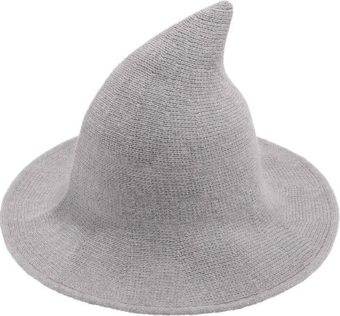 Halloween Witch Hat for Women Wide Brim Foldable Halloween Party Knitted Wool Hats for Cosplay Witch Costume in Saudi Arabia