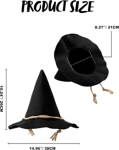 Spooktacular Creations Halloween Scarecrow Hat,Wizard Witch Hats Felt Wide Brim Pointed Hat Costume Accessories for Unisex in Saudi Arabia