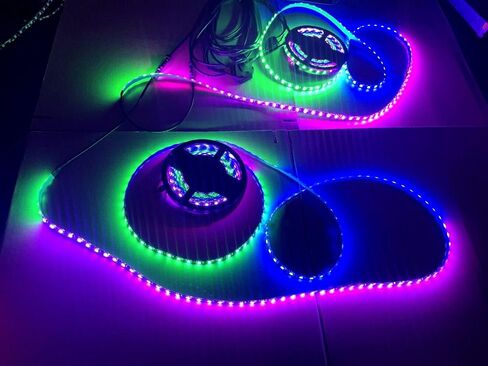 LEDS LEDs مدخنة ملونة X4PCS 3ft 90cm 36inch RGB Dream Color مطاردة IP65 شرائط الضوء للسيارة Slingshot Golf Cart Bluetooth + Remote Date Set in Kuwait