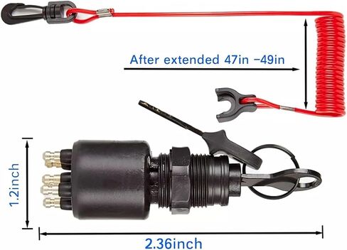 Lgnition Switch Key Lanyard Lock Assembly Fit For 1996 & Outboard Motor 175974 5005801 in Saudi Arabia
