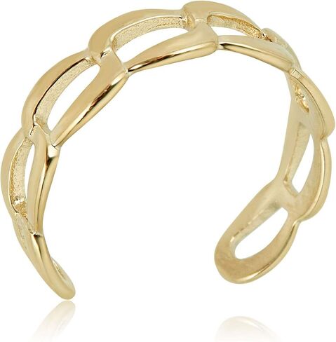 AVORA 10K Yellow Gold Adjustable Curb Chain Toe Ring in Saudi Arabia