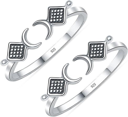 Lecalla 925 Sterling Silver Toe Ring للنساء | زوج قابل للتعديل الحد الأدنى من حلقات إصبع القدم | منتصف الإصبع Bichhiya | حلقات إصبع القدم الهندية | صيف بيتش المجوهرات قدم القدم in Saudi Arabia