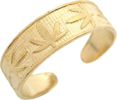 FindingKing 10K Gold Marijuana Leaf Toe Ring in Saudi Arabia