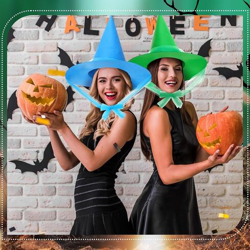 Geyoga Halloween Witch Hat Costume Accessory Women Fairy Adult Wizard Hats with Tulle Fabric for Halloween Party Cosplay Decoration in Saudi Arabia