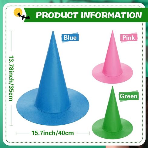 Geyoga Halloween Witch Hat Costume Accessory Women Fairy Adult Wizard Hats with Tulle Fabric for Halloween Party Cosplay Decoration in Saudi Arabia