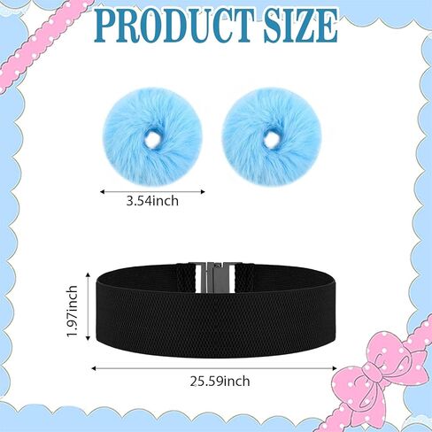 12 Pcs Halloween Anime Costume Set Include Bow Headband,Glasses,Belts,Socks and Hair Loops for Women Party Cosplay in Saudi Arabia