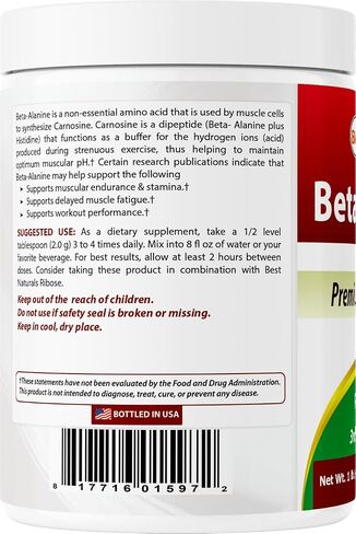 Best Naturals Beta Alanine Pure Powder 1 Pound (1 LB (Pack of 1)) in Saudi Arabia
