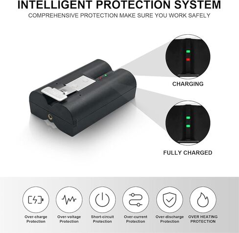 بديل لكاميرا جرس الباب بالفيديو ببطارية جرس الباب 2/3/4/Plus/Pro، لكاميرا الأضواء/الكاميرا اللاصقة/كاميرا ثقب الباب، 3.65 فولت/6040 مللي أمبير/22.046 وات في الساعة (1 × بطارية) in Kuwait