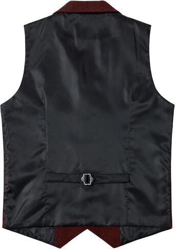 Men's Vintage Slim Fit Suit Vest Formal Prom Party Herringbone Pattern Waistcoat with Chain Detail in Saudi Arabia