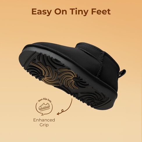 DREAM PAIRS Girls Boys Boots Kids Winter Ankle Faux Fur Lined Warm Snow Shoes Kid Short Boots for Little Kid/Big Kid in Saudi Arabia
