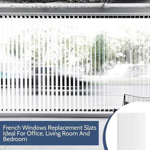 8 Pack 82.5" x 3.5" PVC Vertical Blind Replacement Slats, Blind Replacement Slats for Sliding Glass Doors, Window, Curved Smooth in Saudi Arabia
