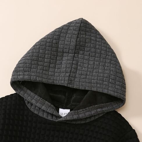 Little Boy Clothes Long Sleeve Hoodie Sweatshirts+Casual Pants Fall Winter Outfits Patchwork Plaid Clothing Set in Kuwait