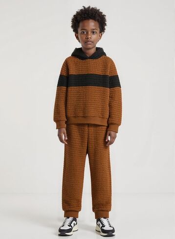 Little Boy Clothes Long Sleeve Hoodie Sweatshirts+Casual Pants Fall Winter Outfits Patchwork Plaid Clothing Set in Kuwait