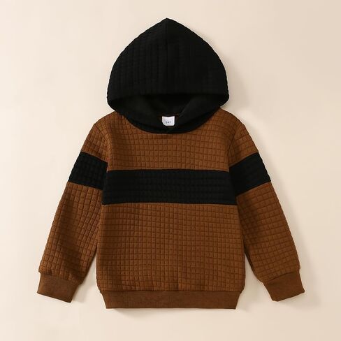 Little Boy Clothes Long Sleeve Hoodie Sweatshirts+Casual Pants Fall Winter Outfits Patchwork Plaid Clothing Set in Kuwait