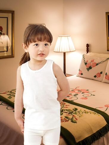 5-Pack Girls Cotton Cami Tank Top Undershirt | Fade-Resistant | for Dance Ballet Gym | Floral & Solid Colors Size3-12Y in Saudi Arabia