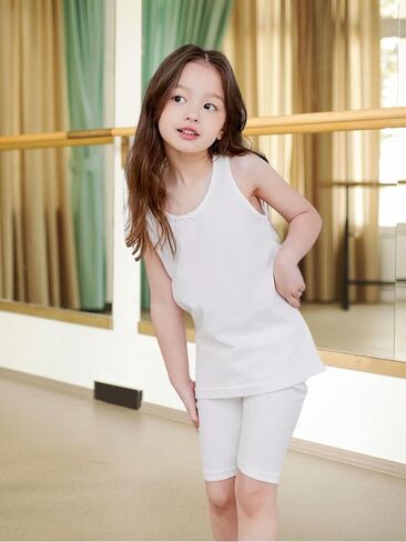 5-Pack Girls Cotton Cami Tank Top Undershirt | Fade-Resistant | for Dance Ballet Gym | Floral & Solid Colors Size3-12Y in Saudi Arabia