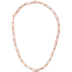 Floreo 14K Rose Gold Gold Hollow Paperclip Link Netlace - 18 Inch in Kuwait