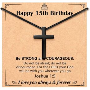 Black Cross Necklace for Boys Birthday Gifts in Kuwait