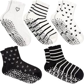 جوارب اليوغا اللطيفة للنساء ، جوارب طاقم الطاقم غير القبضة مع القوس القلبي ، الولايات المتحدة 5-9 in Kuwait