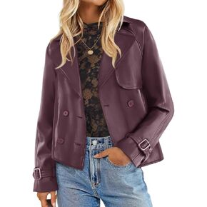 ZESICA Women's Faux Leather Jackets Oversized Fall Fashion Button Motorcycle Coats Outwear 2025 Winter Outfits Clothes in Saudi Arabia