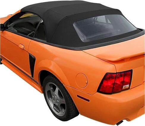 قمة ناعمة قابلة للتحويل Kuafu متوافقة مع 1994-2004 Ford Mustang Black Roof Cabrio Sailcloth Vinyl مع نافذة بلاستيكية in Kuwait