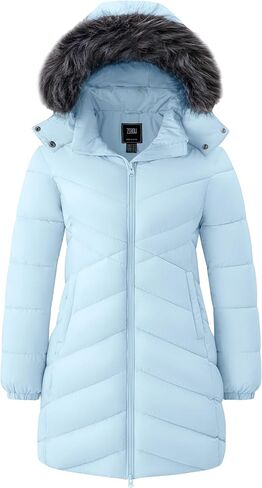 ZSHOW Women's Long Winter Coat Waterproof Warm Quilted Puffer Jacket with Faux Fur Hood in Kuwait
