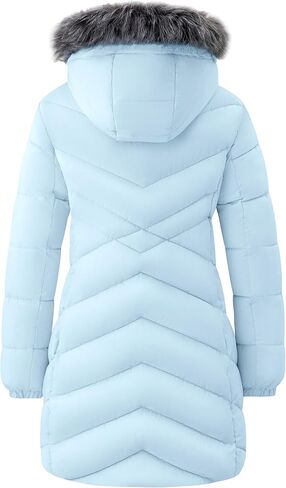 ZSHOW Women's Long Winter Coat Waterproof Warm Quilted Puffer Jacket with Faux Fur Hood in Kuwait