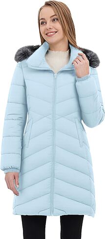 ZSHOW Women's Long Winter Coat Waterproof Warm Quilted Puffer Jacket with Faux Fur Hood in Saudi Arabia