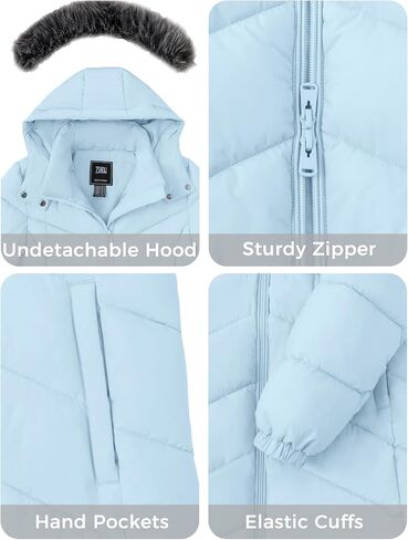 ZSHOW Women's Long Winter Coat Waterproof Warm Quilted Puffer Jacket with Faux Fur Hood in Saudi Arabia
