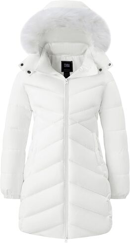 ZSHOW Women's Long Winter Coat Waterproof Warm Quilted Puffer Jacket with Faux Fur Hood in Saudi Arabia