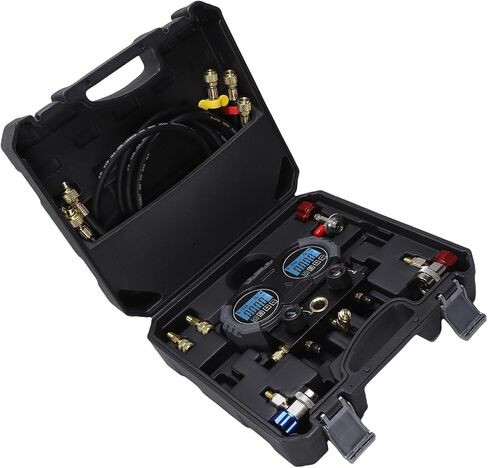 Digital HVAC Manifold Air Conditioning Pressure Meter Refrigerant Charging Kit with 0-6000 Kpa Range TFT LCD for R134A R1234YF R22 R290 R32 R404A R407C R410A in Saudi Arabia