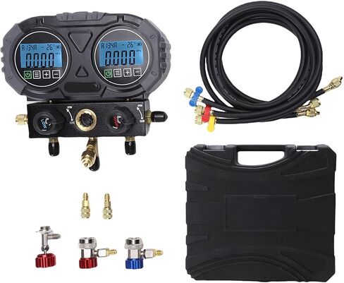 Digital HVAC Manifold Air Conditioning Pressure Meter Refrigerant Charging Kit with 0-6000 Kpa Range TFT LCD for R134A R1234YF R22 R290 R32 R404A R407C R410A in Saudi Arabia