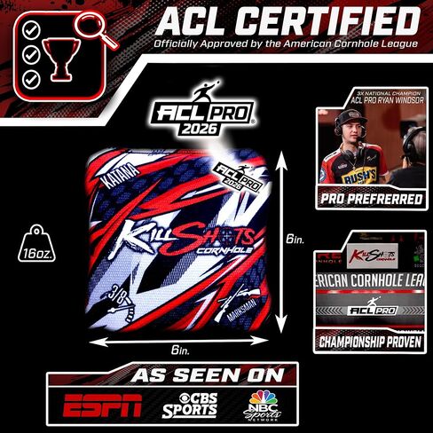 Killshots Cornhole | AK47 Series | Limited Beach Edition | 2024 ACL Pro Certified Cornhole Bags | Premium Quality | Dual-Speed | Durable & Weather Resistant | Set of 4 Bags in Saudi Arabia
