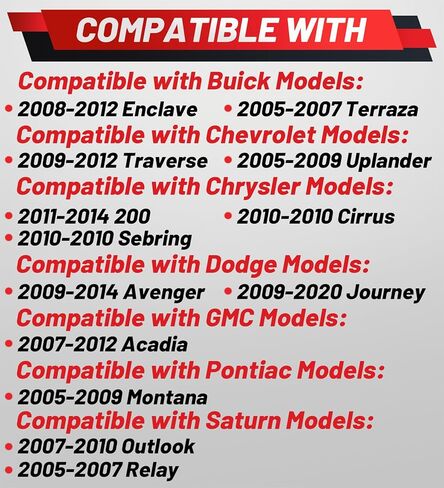 Upgraded Front Windshield Wiper Motor Compatible with Buick Enclave Terraza Chevrolet Traverse Chrysler Cirrus Sebring Dodge Avenger GMC Pontiac Saturn Replace 12335832 15254796 15942928 in Kuwait