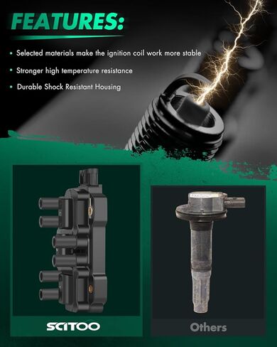SCITOO Ignition Coils Fit for Ford F-150 M-ustang Freestar Taurus for Mazda Mercury B3000 Sable Monterey Automobiles OE Numbers DG485 C1312 FD498 in Kuwait