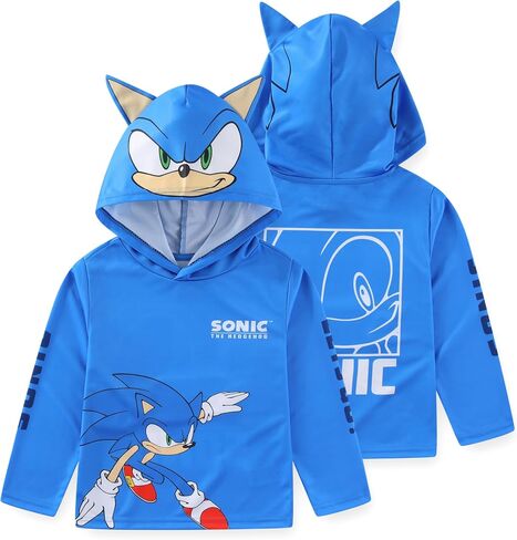 Sega Sonic the Hedgehog Boys Long Sleeve Hooded Shirt for Big Kids in Saudi Arabia