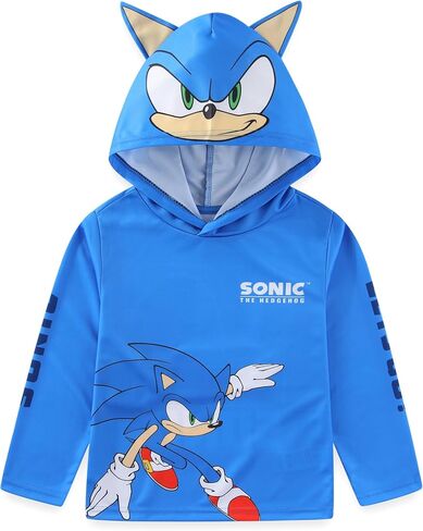 Sega Sonic the Hedgehog Boys Long Sleeve Hooded Shirt for Big Kids in Saudi Arabia