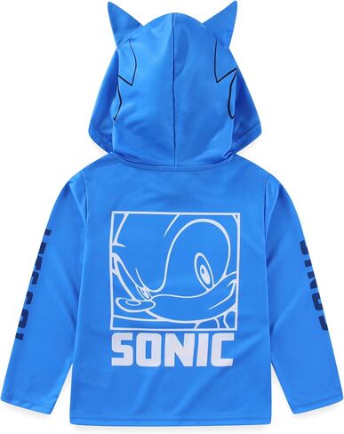 Sega Sonic the Hedgehog Boys Long Sleeve Hooded Shirt for Big Kids in Saudi Arabia