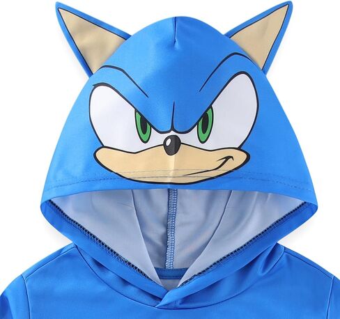 Sega Sonic the Hedgehog Boys Long Sleeve Hooded Shirt for Big Kids in Saudi Arabia