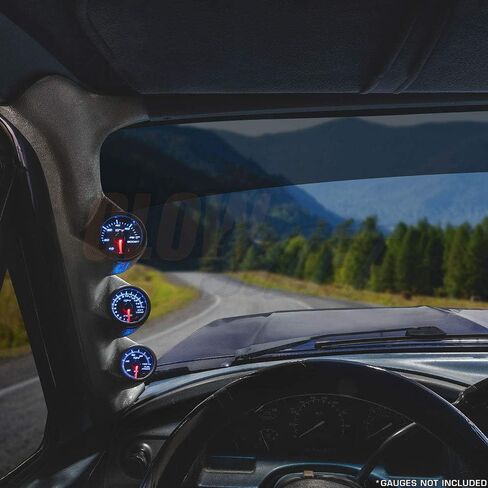 Glowshift Gray Triple Pare Gauge Pod متوافق مع Ford F-Series F-250 F-350 Power Stroke 1992-1997-MACTORY COLLENT-ABS Plastic-UV محمية-حوامل (3) 2-1/16 "(52 مم) مقاييس in Saudi Arabia