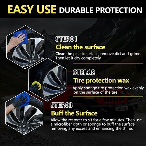 Ultimate Car Plastic and Trim Restorer-العودة إلى الأسود يستعيد تقليمًا باهتًا ، وحماية للأشعة فوق البنفسجية ، والطلاء الخزفي طويل الأمد ، وصيغة غير دهنية للداخلية والخارجية in Kuwait