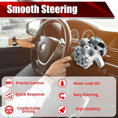 Power Steering Pump 34430SC012 with Pulley Compatible with Subaru Forester 2011-2013 2.5L H4 Replaces 21-607 34430SC010 34430SC011 in Saudi Arabia