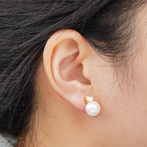 Gold Clip On Earrings for Women - Non Pierced Huggie Hoop Earrings with Cubic Zirconia, Adjustable Gold Plated CZ Fake Earrings, No Piercing Jewelry in Kuwait