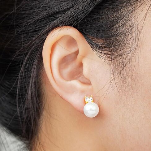 Gold Clip On Earrings for Women - Non Pierced Huggie Hoop Earrings with Cubic Zirconia, Adjustable Gold Plated CZ Fake Earrings, No Piercing Jewelry in Kuwait