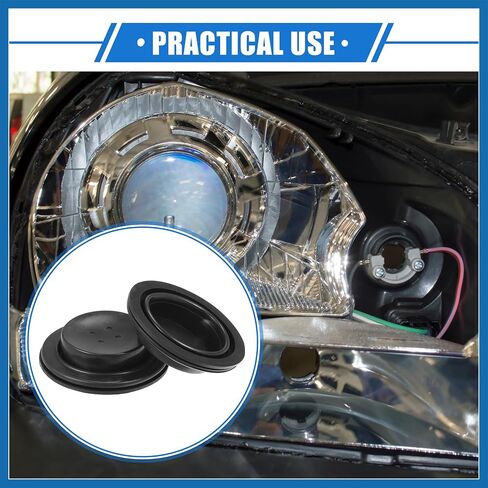 2 PCS Car Headlight Housing Seal Cap ، 65 ملم عالمي لمصباح الأماكن الأمامية لما بعد البيع Xenon LID LED بديل أسود مطاطي متين in Saudi Arabia